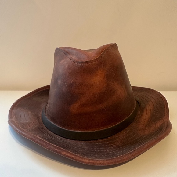 Henschel Rugged Safari Brown Leather Hat Men’s Medium